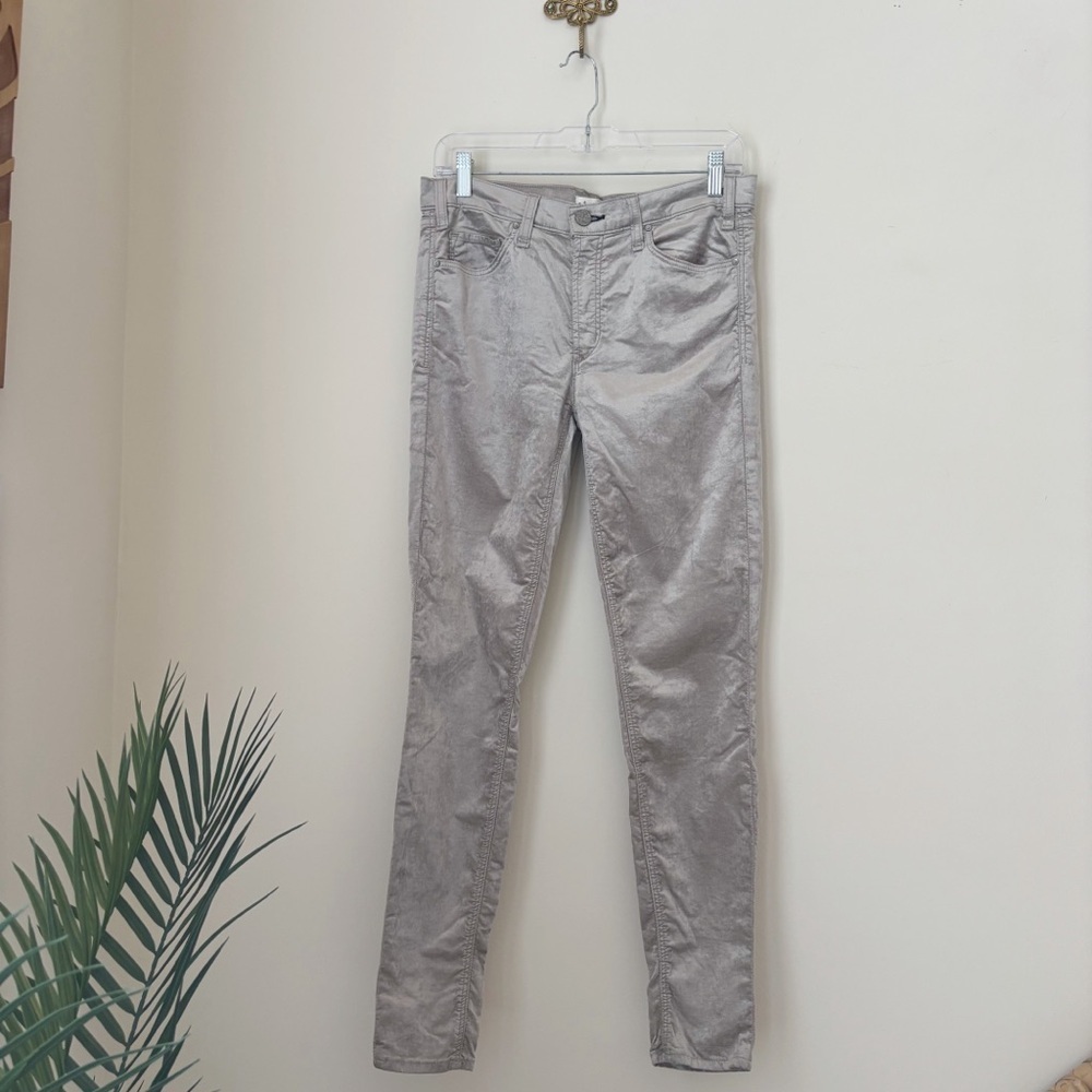 McGuire Champagne Velvet High Rise Newton Skinny Jeans Sz 28 Quiet Luxury